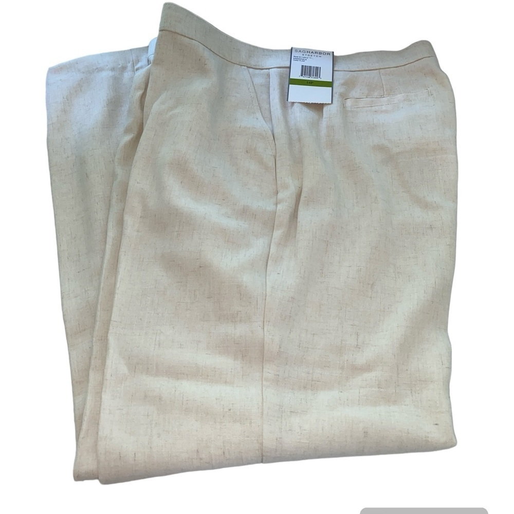 Sag Harbor pants petite stretch hidden button/zip closure pockets Sz 14P NWT